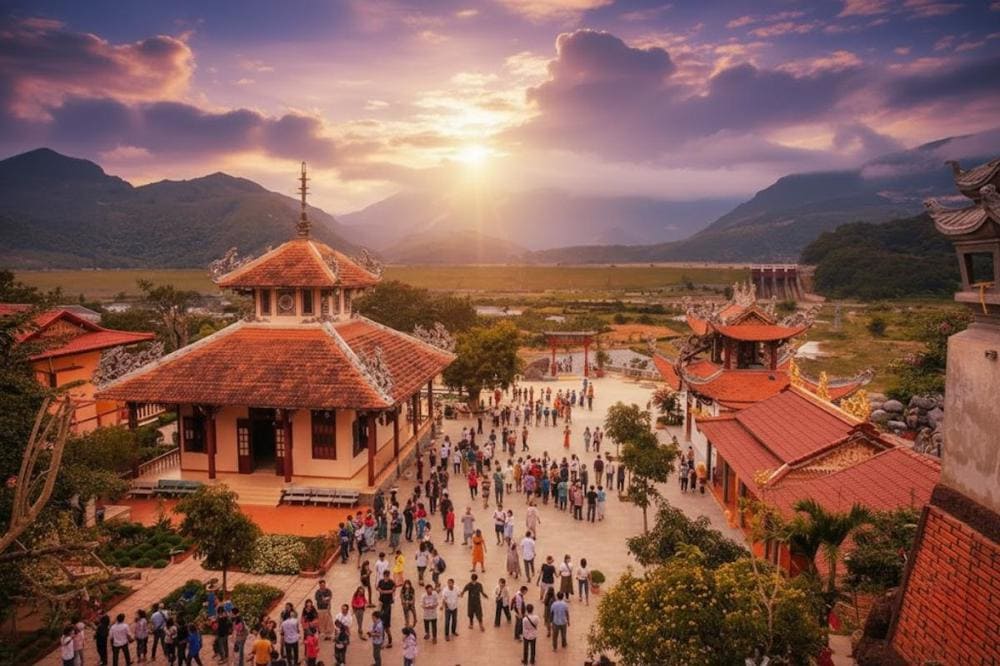 Thị trấn D'ran nằm trên cung đường đèo uốn lượn, khung cảnh thơ mộng.